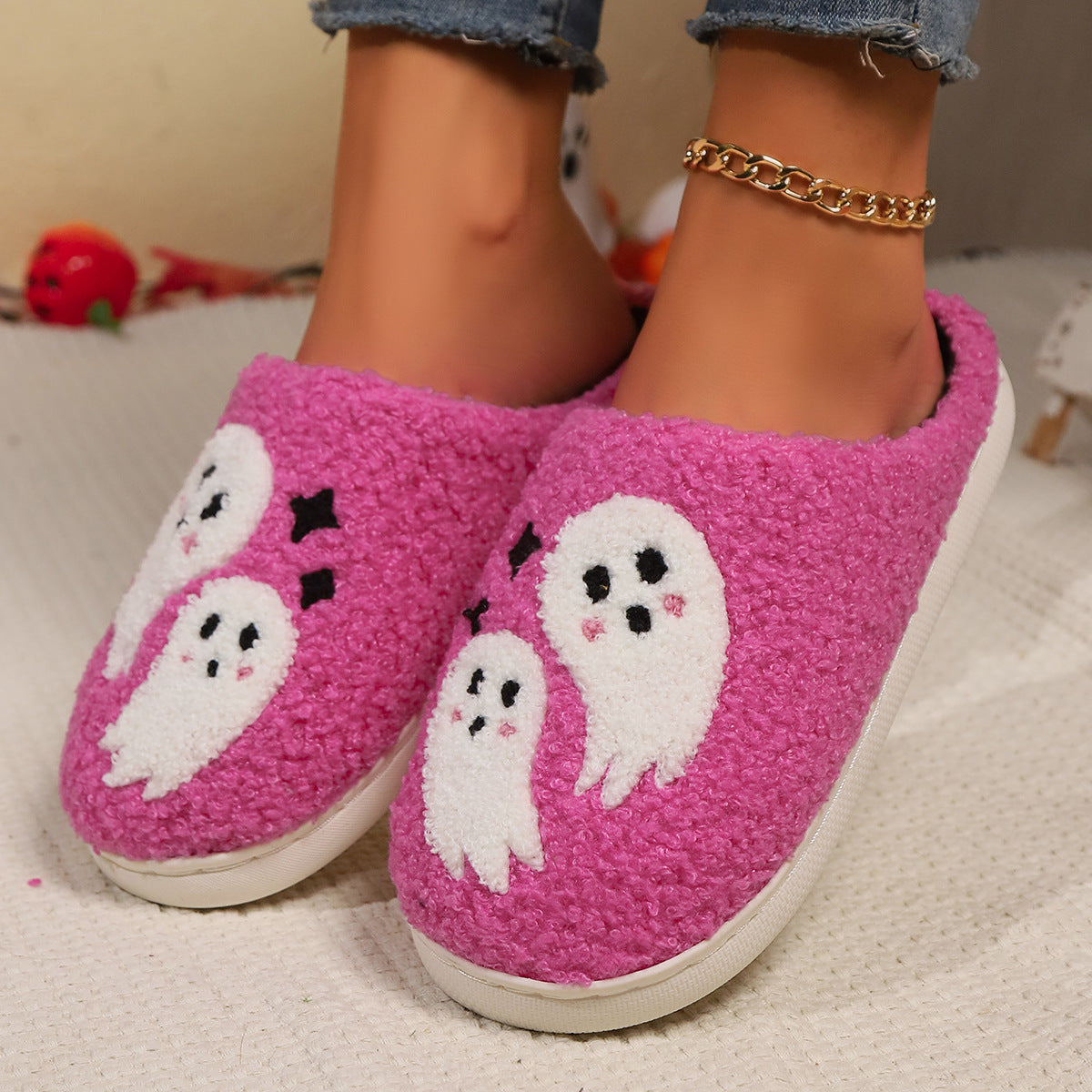 Halloween ghost indoor slippers